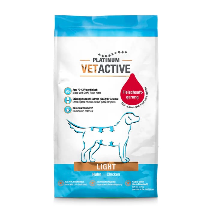 Platinum VetActive Light suņu barība svara kontrolei ar svaigu vistu 5 kg